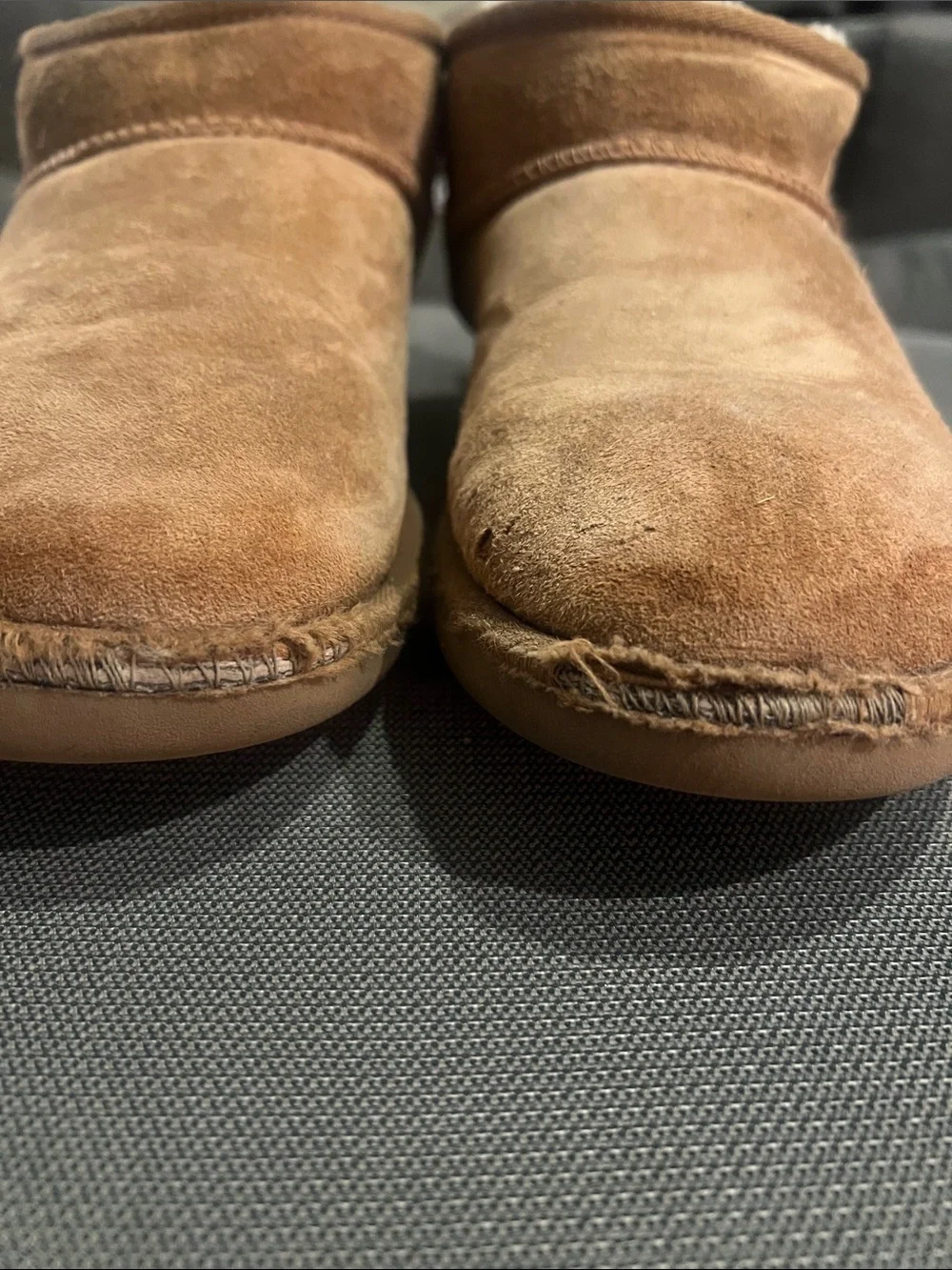 UGG Chestnut Suede Shearling-Lined Short Booties